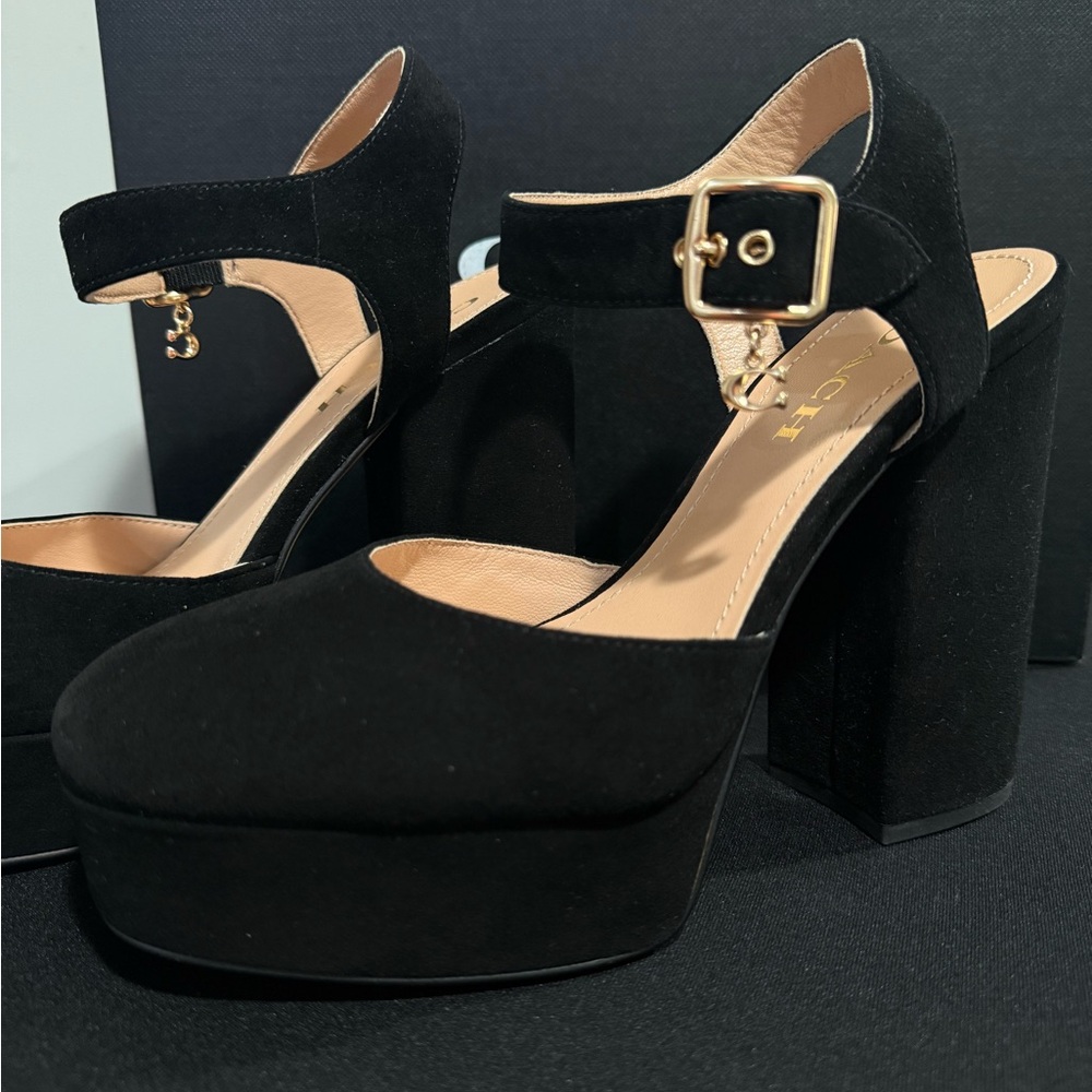 Coach Black Platform Mary Jane Heels - New, never worn.